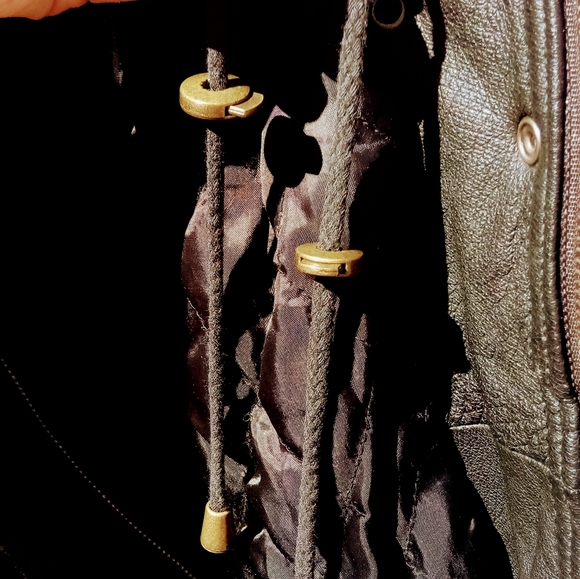 *Vintage Liz Baker ladies.leather PETITE coat, black,sz PL - Picture 11 of 14